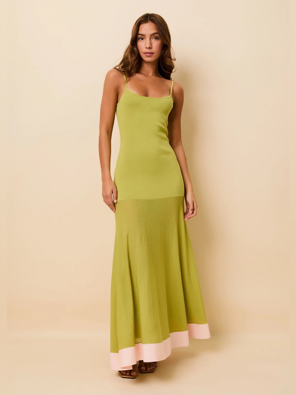 Solid & Striped Tess Dress Guava‎ Green Midi Medium